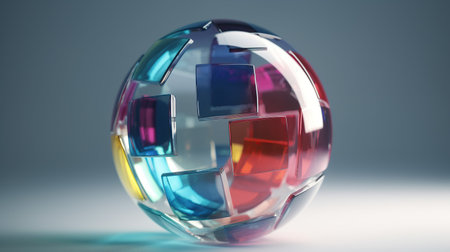 Glass ball .Crystal Magic Ball .generative ai.の素材