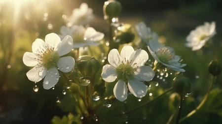 Wildflowers.Forest meadow background.generative ai.の素材