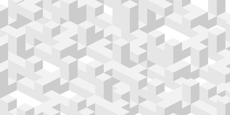 White background made of cubes and squares.Geometric lines.Abstract tech.Vector illustration.のイラスト素材