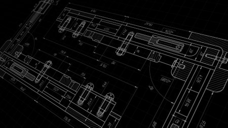 Engineering industrial background. Technical drawing .Technology banner. illustration.