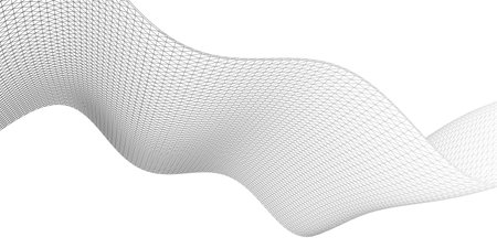 Abstract geometric wave. Drawing of lines and polygons on a white background.Vector illustration.のイラスト素材