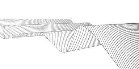 Wavy line drawing. Abstract white background from lines. Design element. Vector illustration.のイラスト素材