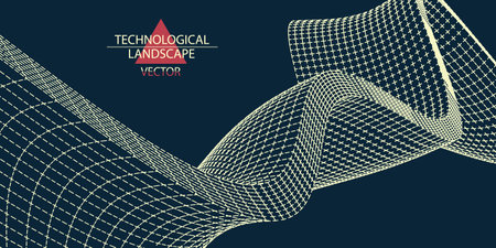 Technology background. Abstract background from lines. Wavy line drawing. Design element. Vector illustration.のイラスト素材