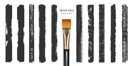 Strip paint .Brush paint vector set. Roller brushes .Abstract spot. Grunge background.のイラスト素材