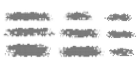 Set of paint streaks .Strip paint .Pixel banner. Abstract pixel background for the inscription. Vector illustration.のイラスト素材