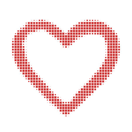 Heart made of pixels. Valentine day, Vector illustration.のイラスト素材