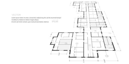House plan project .Technical drawing background.Engineering design .Vector , illustration.のイラスト素材