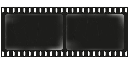 Old film. Black background with scratches. Grunge texture. Vector illustration.のイラスト素材