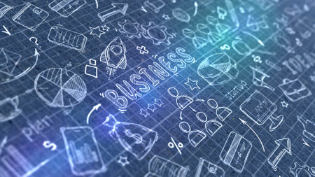 Plan drawings business. Business idea. Startup concept. Goal achievement. illustration