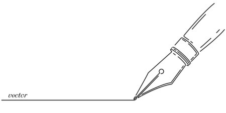 Pen with a nib. Ink pen for writing. Business concept. Vector illustration.のイラスト素材