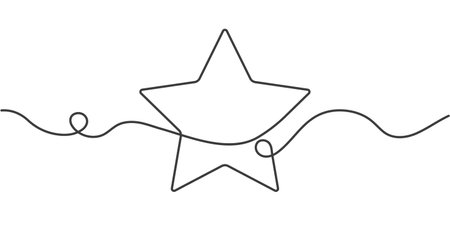 Star vector. Quality rating icon. Line drawing. illustration.のイラスト素材
