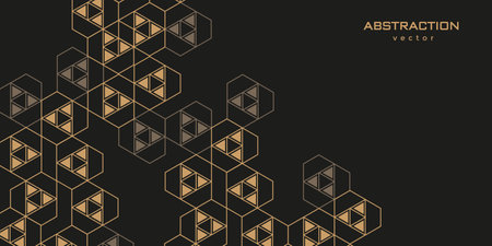 Abstract black background from geometric lines. Geometry drawing. Vector illustration.のイラスト素材