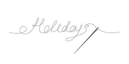 Happy holidays.Needle and thread. Merry christmas and a happy new year. Vector illustration.のイラスト素材