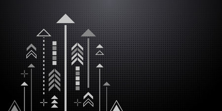 Background of arrows. Abstract geometry background. Dynamic uptrend. Vector illustration.のイラスト素材