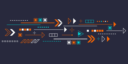 Geometric background of arrows. Abstract geometry. Squares and lines. Vector illustration.のイラスト素材