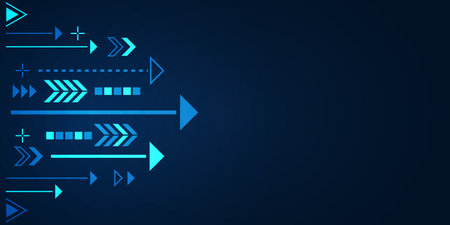 Technological background. Arrows pointer. Business concept. Abstract geometry background. Vector illustration.のイラスト素材