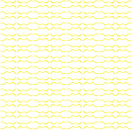 Hand drawn watercolor yellow ribbon seamless pattern isolated on white background. Can be used for textile, fabric scrapbook and other printed productsの写真素材