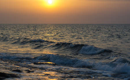 beautiful sunset on the seaの写真素材