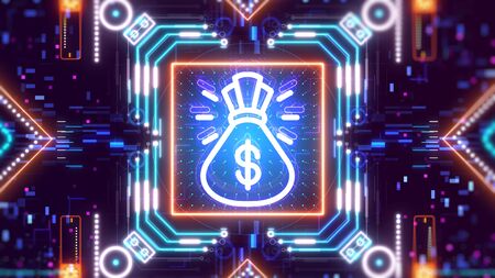Bank money transferring and sending symbol concept. Business with dollar sign