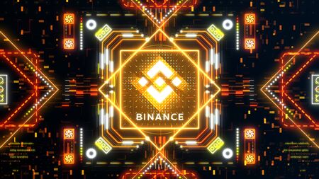 Binance exchange market symbol concept. Blockchain trading technologyの写真素材