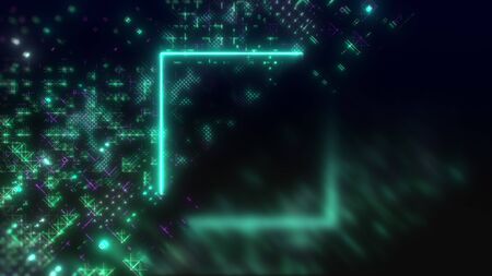 Futuristic interface digital background. High tech illustration. Neon hudの写真素材