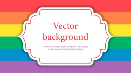 Rainbow flag with place for text. Romantic cute background. Symbol of LGBTQIのイラスト素材