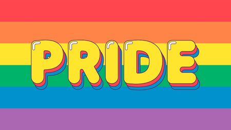 LGBTQI pride flag illustration. Rainbow colored gay pride symbolのイラスト素材