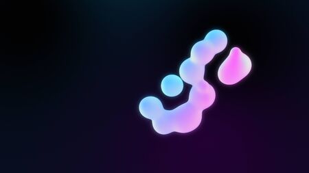 Abstract 3d background with morphing wax spheres. Colorful liquid illustration.