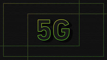 5G mobile network and internet concept symbol. Technology theme background