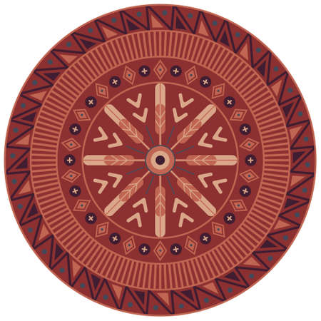 Ethnic boho mandala vector illustration. American native folk ornament. Dream catcherのイラスト素材