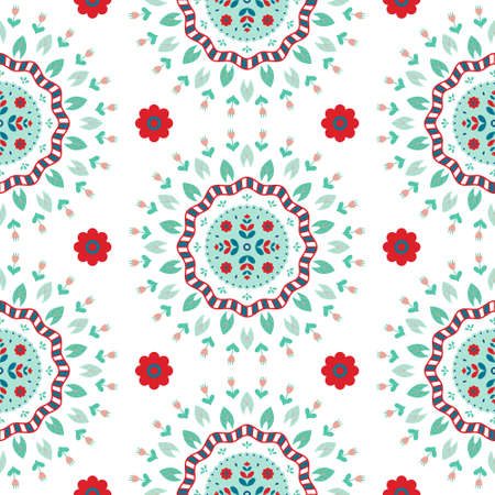 Abstract floral print pattern. Ethnic ornament flower. Vectror illustration for fabric, design