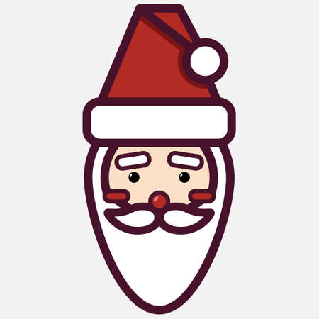 Santa claus head in flat style isolated illustration. christmas, new year, winter holiday greeting card vectorのイラスト素材