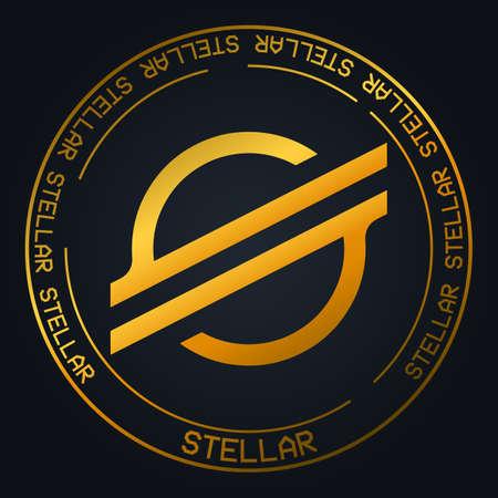 Stellar cryptocurrency vector symbol. Blockchain currency logo background illustrationのイラスト素材