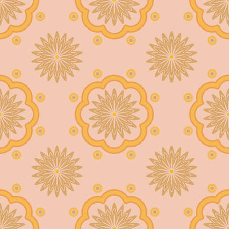 Colorful ethnic floral ornament. Folk native seamless pattern with flowers. Scandinavian background illustrationのイラスト素材