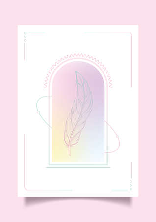 Abstract modern art bird feather poster. Trendy gradient vector illustration. Applicable for placards, brochures, posters, covers and banners.のイラスト素材