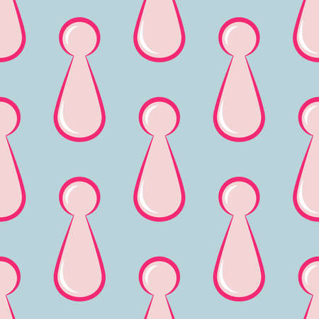 Abstract pearl earrings jewelry accessories seamless pattern on blue background. Stylized vector illustration.のイラスト素材