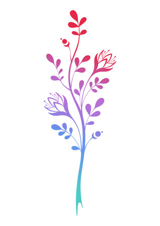 Abstract flower on a white background. Minimalistic bouquet vector illustrationのイラスト素材