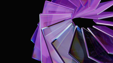 Abstract background with glass reflections. 3d illustration of modern design conceptの写真素材
