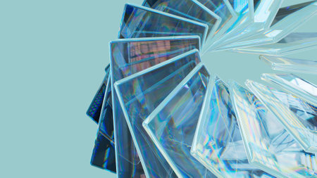 Abstract background with glass reflections. 3d illustration of modern material design conceptの写真素材