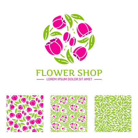 Corporate identity for a flower shop.のイラスト素材
