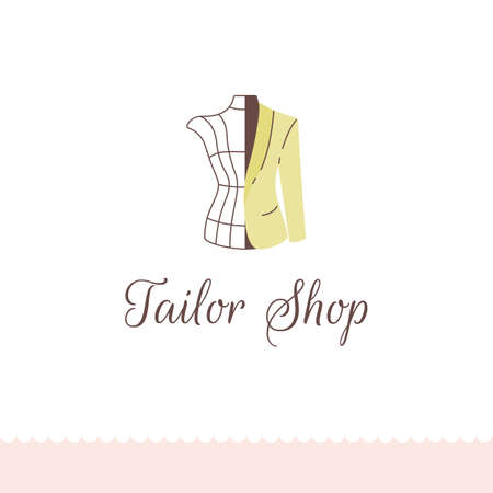 Logo for tailor shop, dressmakers salon, sewing studio, clothing store and fashion designer.のイラスト素材