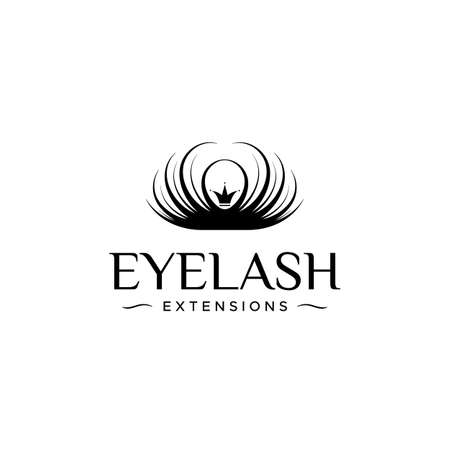 Eyelash extension logo. Vector illustration in a modern styleのイラスト素材
