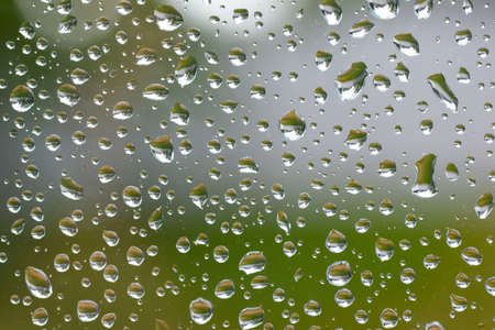 Rain drops on the glass, background, texture, copy spaceの写真素材