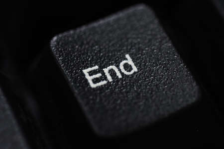 Close-up of a black keyboard button Endの写真素材