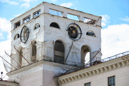 Restoration of the building of the old city chapel in European cityの写真素材