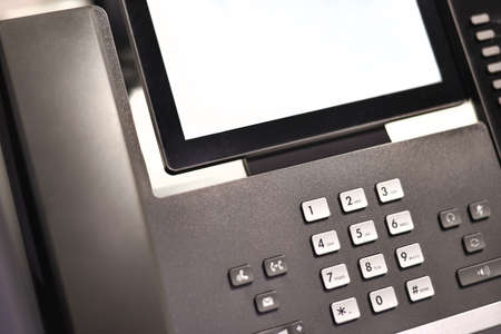 Office business phone for video conferencing, mockup.
