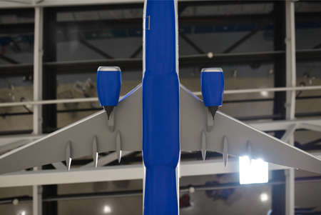 Model of a passenger plane at the airport.