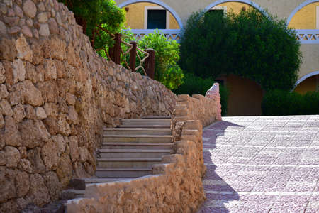 Stone staircase in an Egyptian hotel.のeditorial素材
