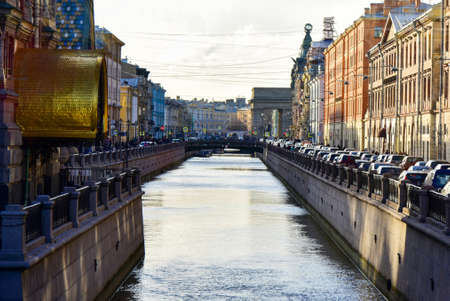 Moika River Canal in St. Petersburg.の写真素材
