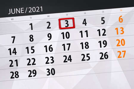 Planner for the month June 2021の写真素材